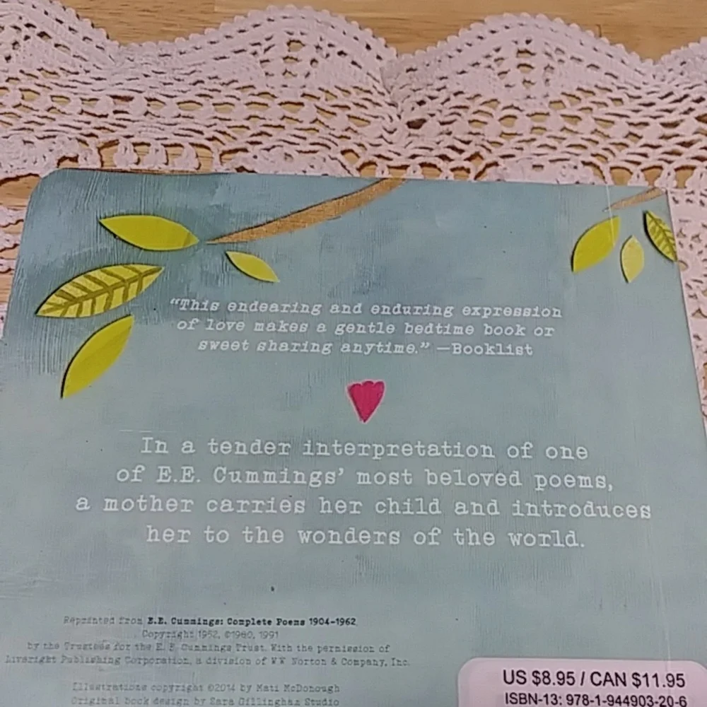 Book Sale! 3 for $10! e.e. cummings I carry your heart with me board book